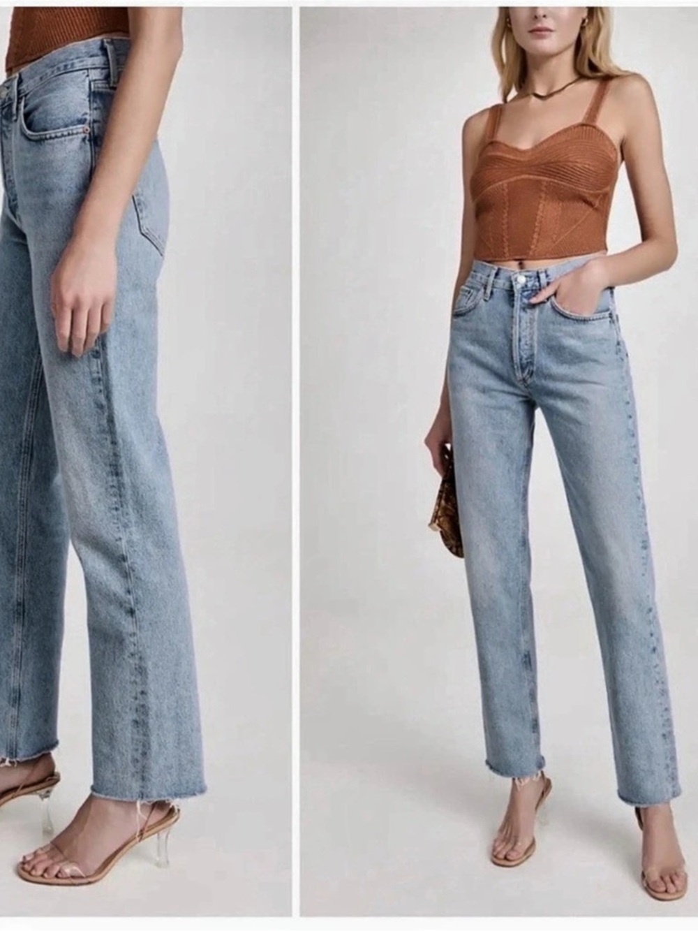 AGOLDE Lana Straight Jeans Light Blue Waist 27
